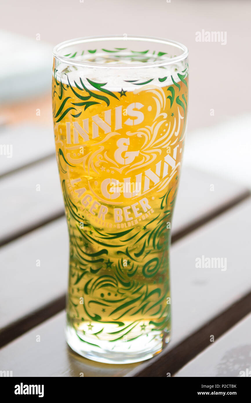 Innis & Gunn lager pinta di birra il vetro Foto Stock