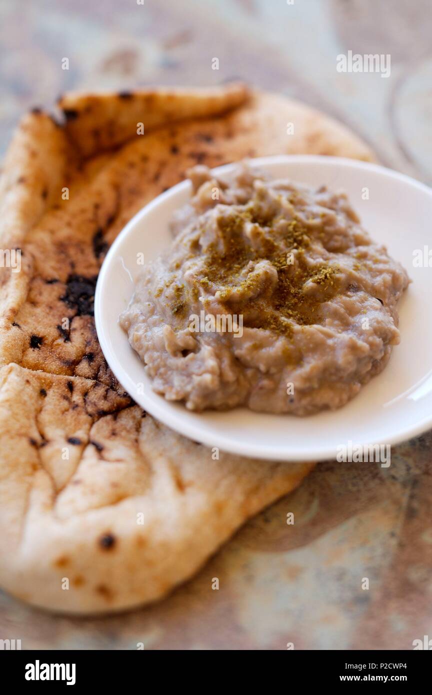 L'Egitto, la ricetta del fallo (purea di fagioli) Foto Stock