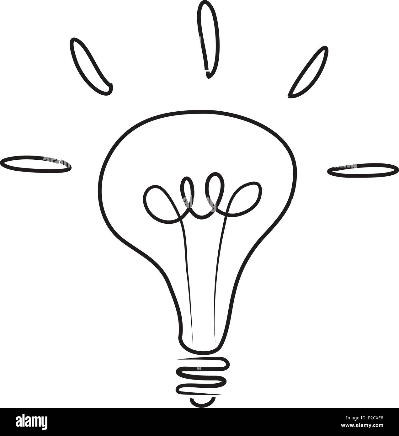Idea luce simbolo della lampadina Illustrazione Vettoriale
