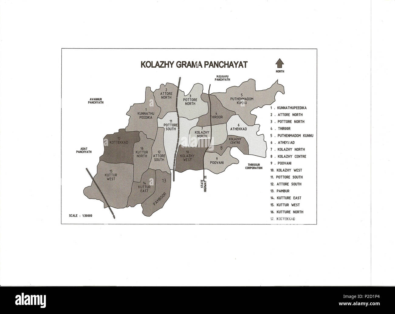 . Inglese: Kolazhy Grama Panchayath reparti . 2014-15. Città corpo direttivo 29 Kolazhy Grama Panchayath reparti Foto Stock