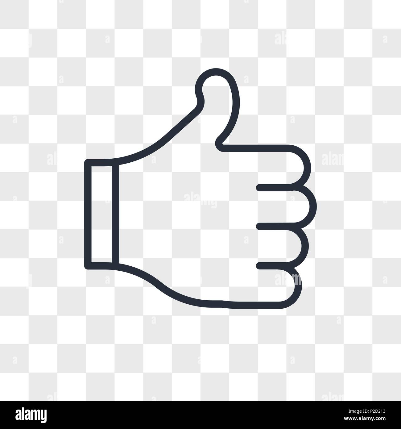 Thumbs up icona vettore isolato su sfondo trasparente, pollice in alto  concetto del logo Immagine e Vettoriale - Alamy