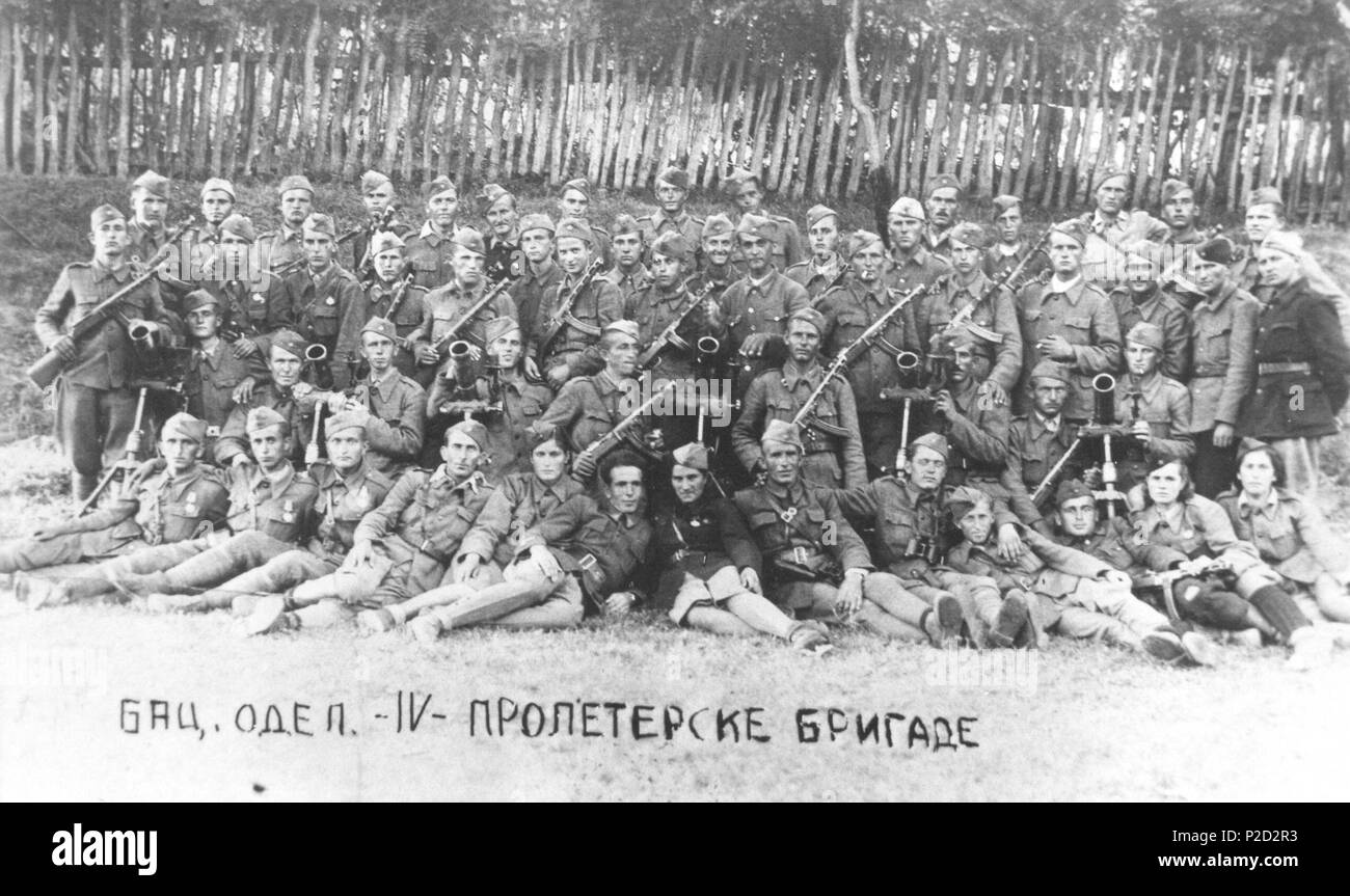 . Italiano: partigiani della quarta brigata proletaria d'assalto montenegrina nel 1944 . 1944. Unknown 2 4. Brigata montenegrina 1944 Foto Stock