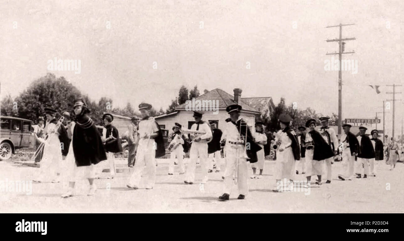 . Inglese: Beaverton Grade School Band 1936. Immagini storiche di Beaverton, Oregon. 1936. Fotografo sconosciuto 6 Beaverton Grade School Band 1936 (Beaverton, Oregon Galleria foto storiche) (322) Foto Stock