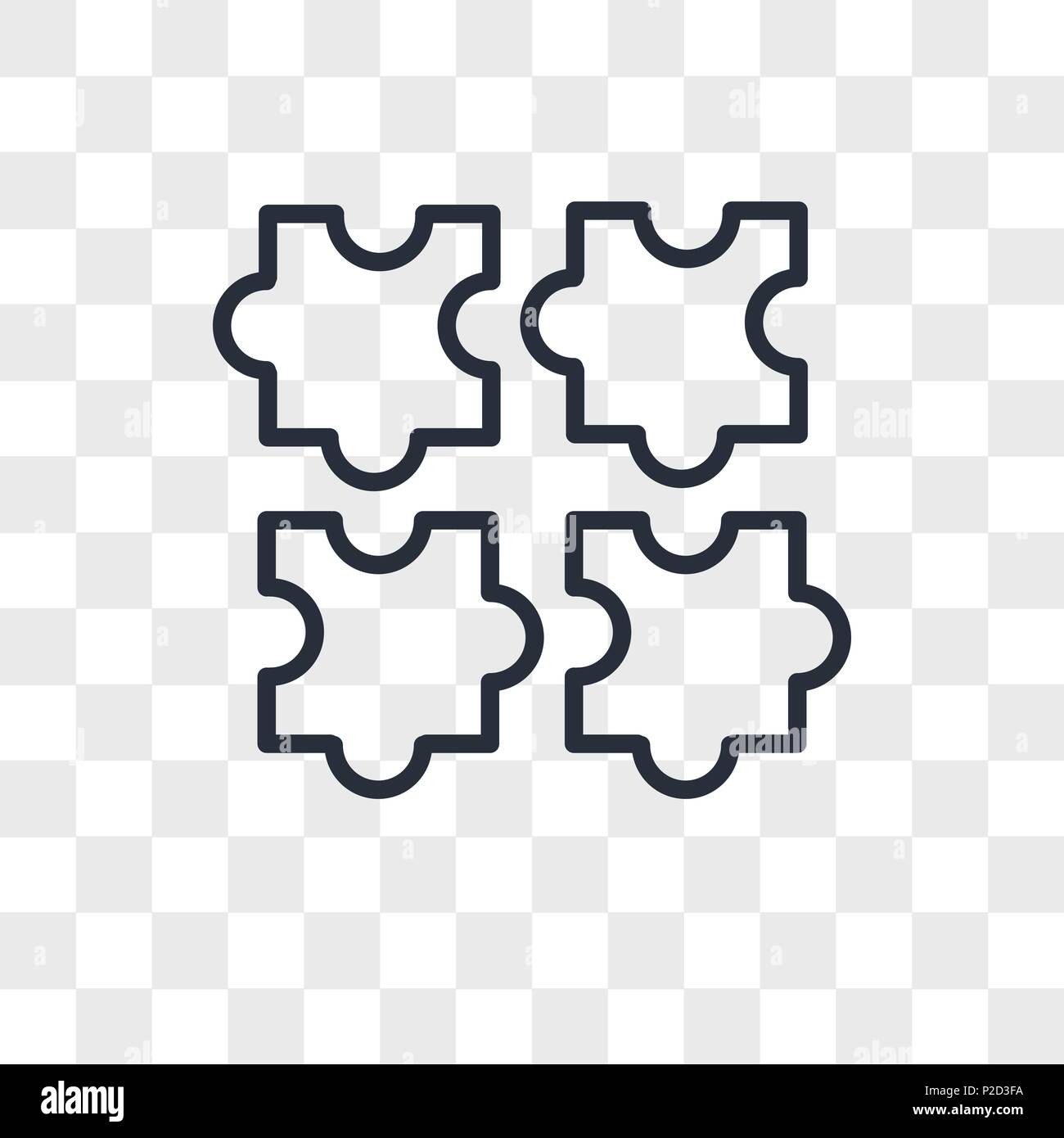Puzzle Icona vettore isolato su sfondo trasparente, Puzzle