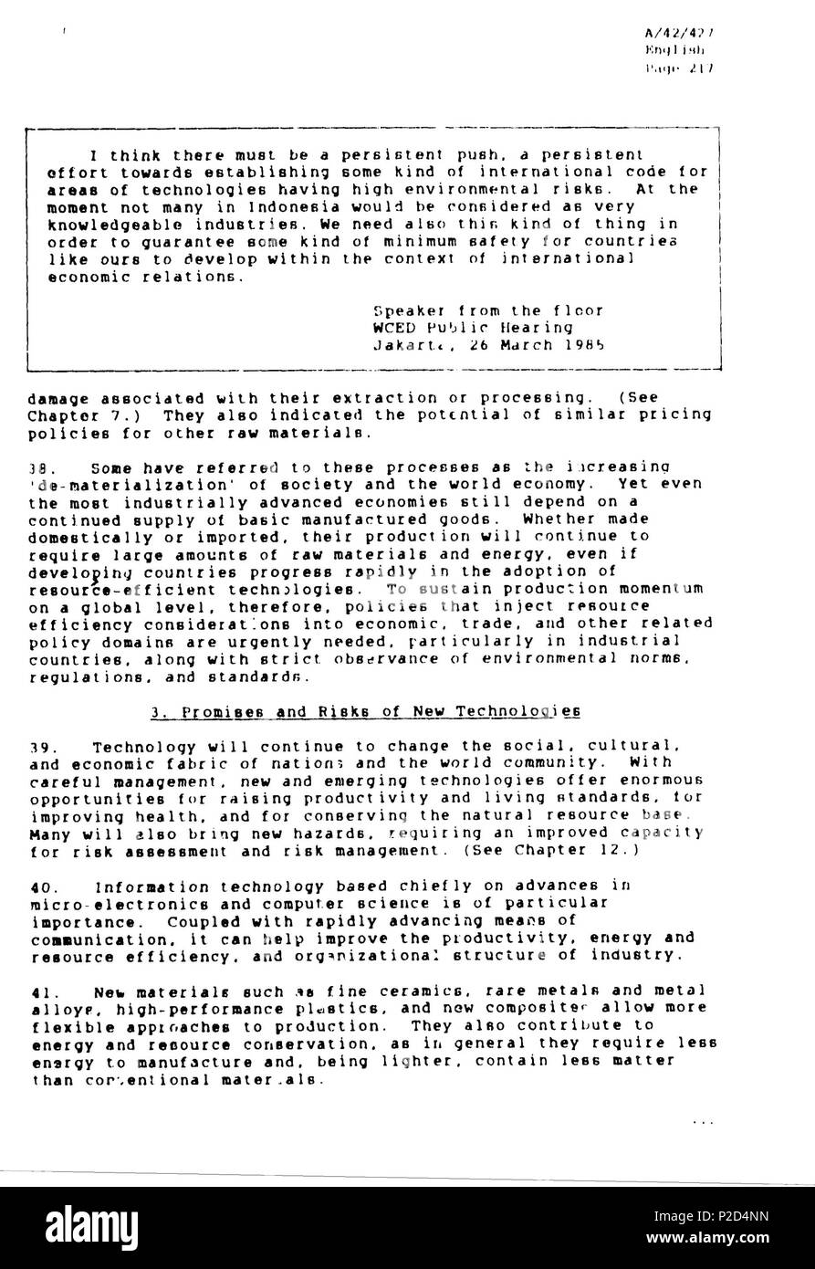 9 Rapporto Brundtland en-160 Foto Stock