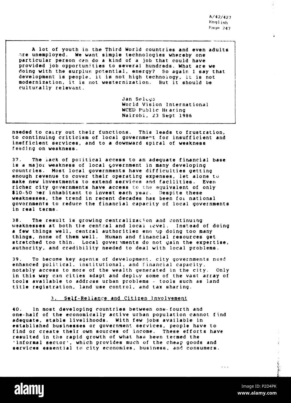 9 Rapporto Brundtland en-190 Foto Stock