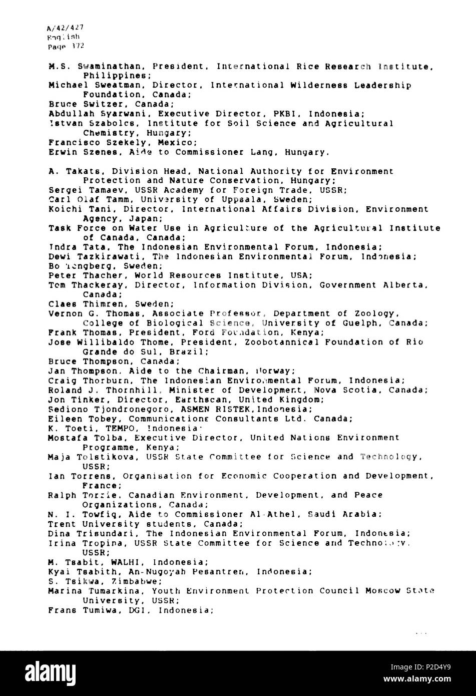 10 Rapporto Brundtland en-315 Foto Stock