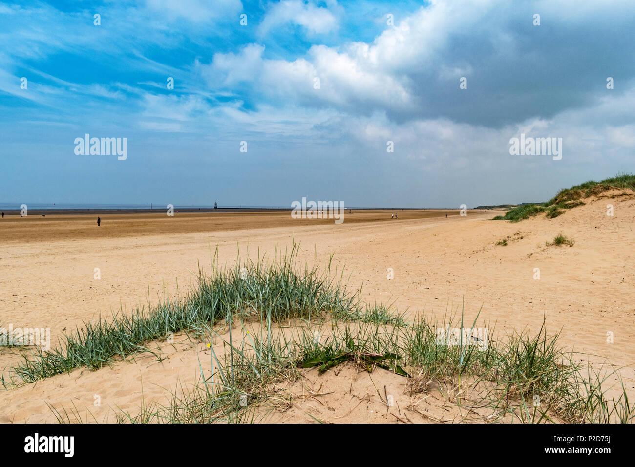 Crosby spiaggia vicino Liverpool, Merseyside, Inghilterra, Regno Unito. Foto Stock