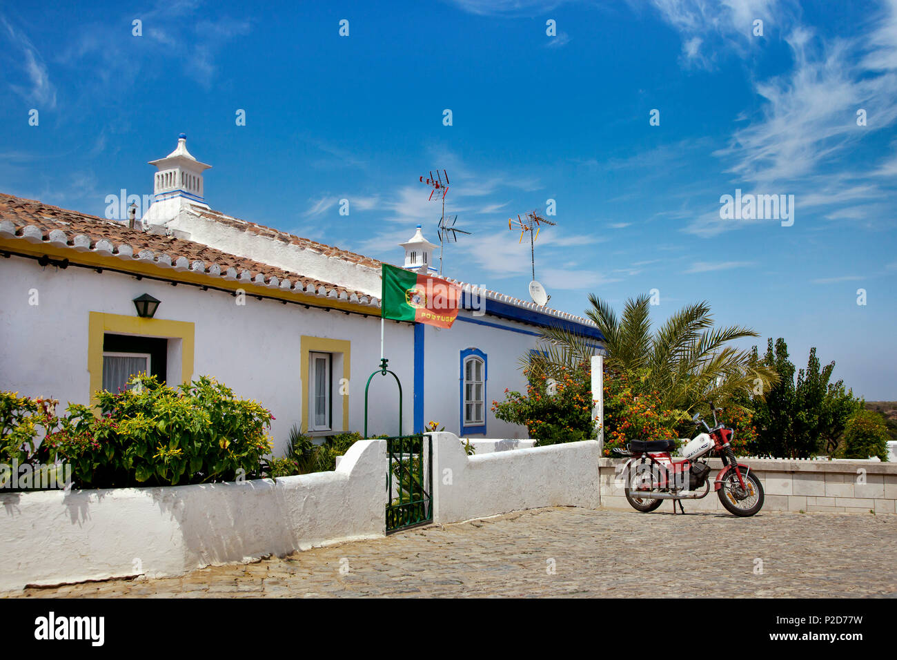 La vita del villaggio, Cacela Velha, Algarve, PORTOGALLO Foto Stock