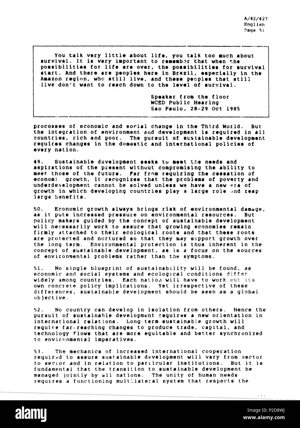 9 Rapporto Brundtland en-050 Foto Stock