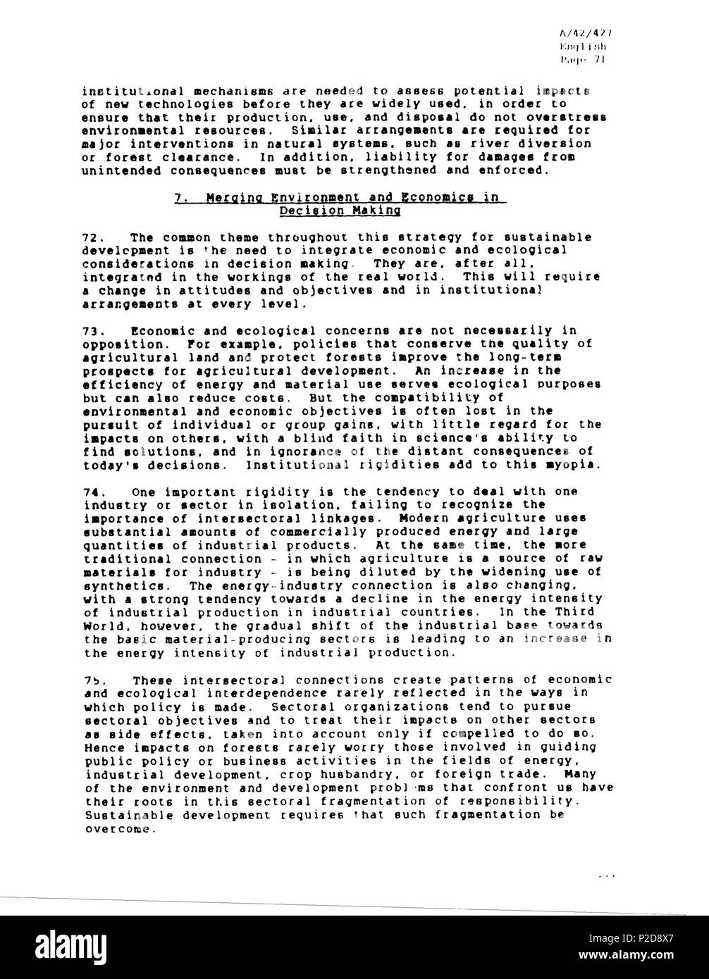 9 Rapporto Brundtland en-070 Foto Stock