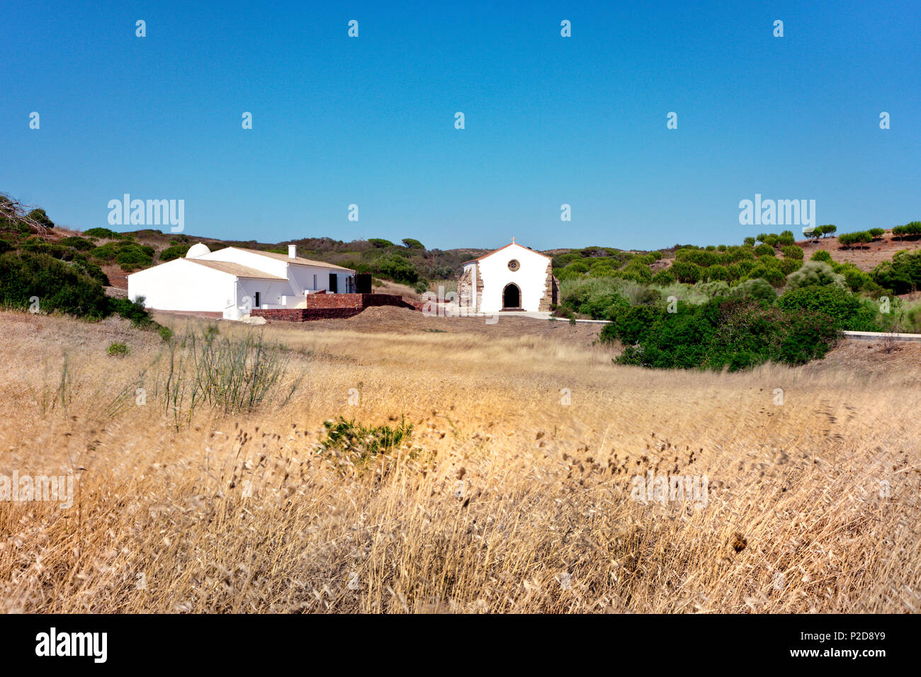 Cappella di Nossa Senhora de Gualalupe, Vila do Bispo, Costa Vicentina, Algarve, PORTOGALLO Foto Stock