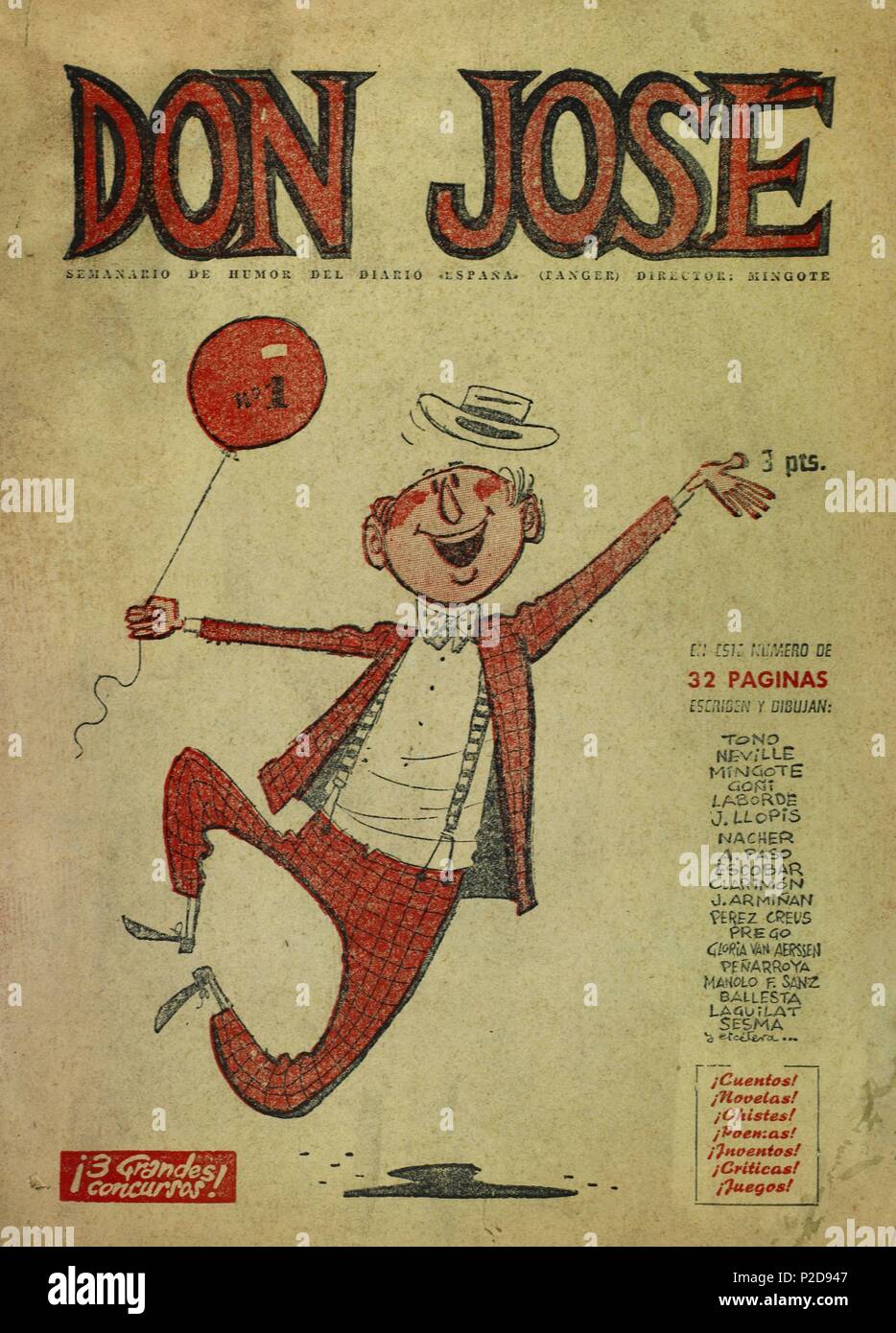 Portada de la revista 'Dsu José', semanario de umorismo del diario " España ". Foto Stock
