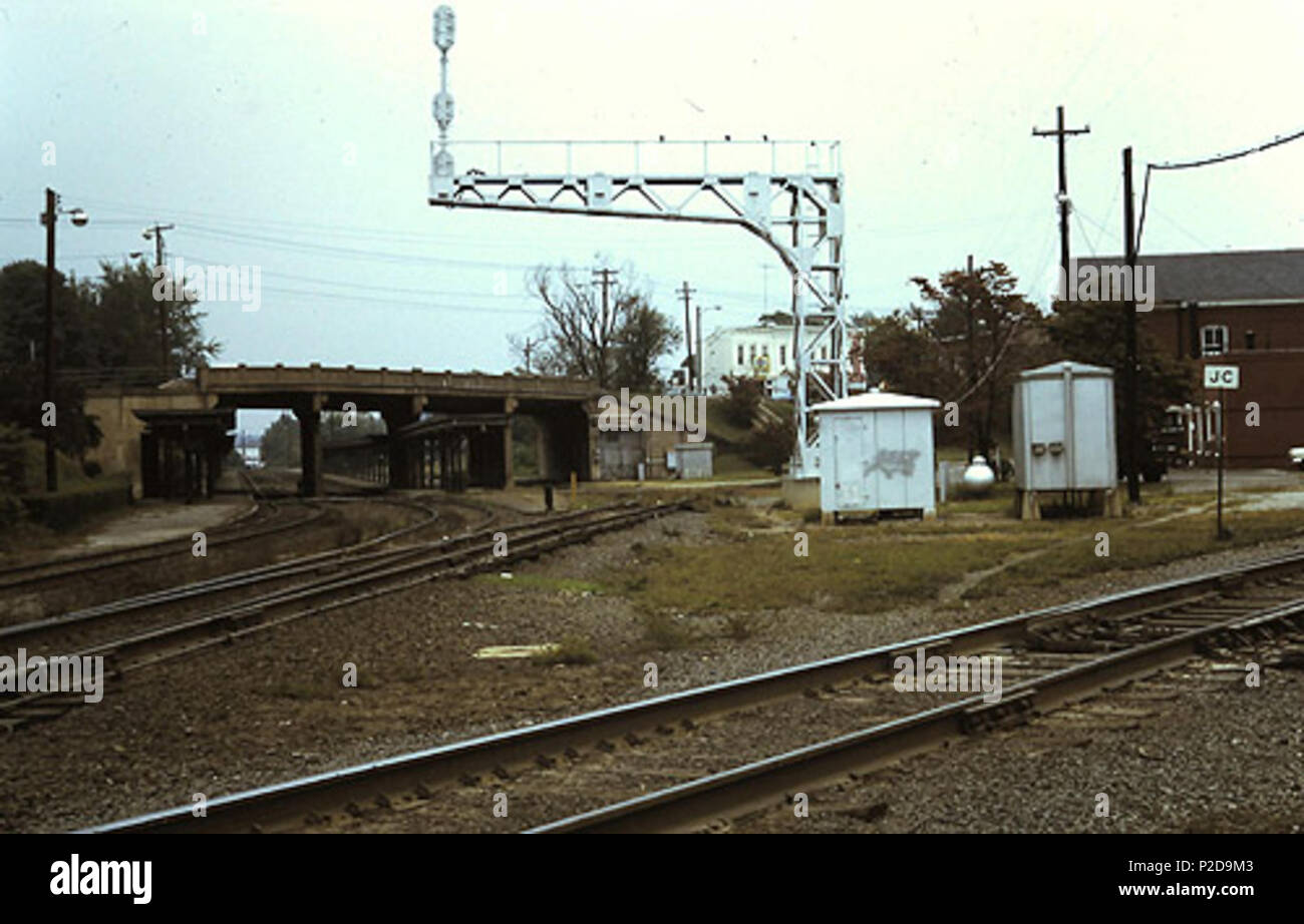 . Inglese: Charlottesville Union Station nel settembre 1973. Le piattaforme visibili erano ancora utilizzati per la mezzaluna meridionale. Il 21 settembre 1973. Hikki Nagasaki 12 Charlottesville Union Station, Settembre 1973 Foto Stock