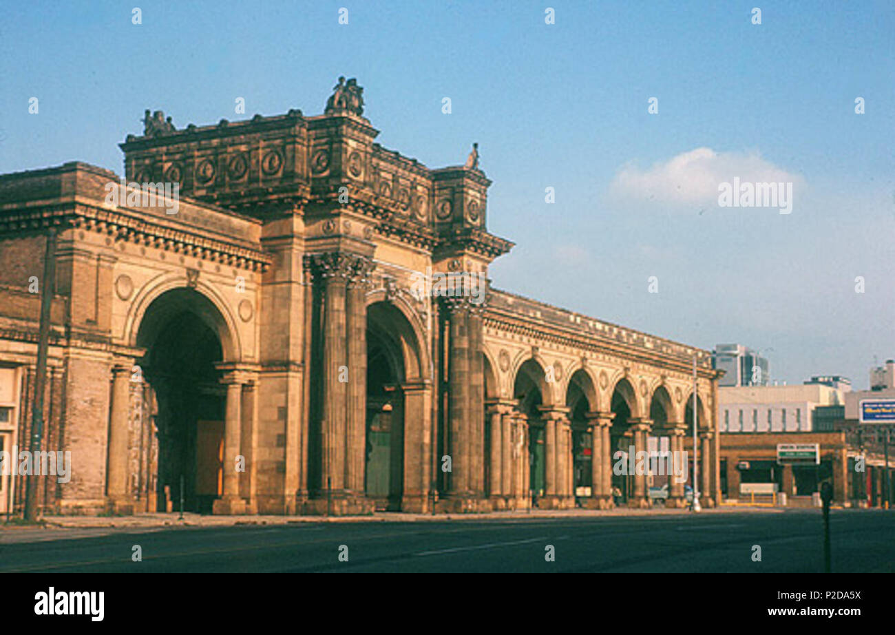 . Inglese: Columbus Union Station nel giugno 1970 . Presa il 5 giugno 1970. Hikki Nagasaki 14 Columbus Union Station arcade, Giugno 1970 Foto Stock