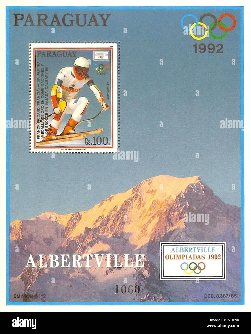. Franck Piccard . 1989. Unknown 21 Franck Piccard 1989 Paraguay stamp 2 Foto Stock