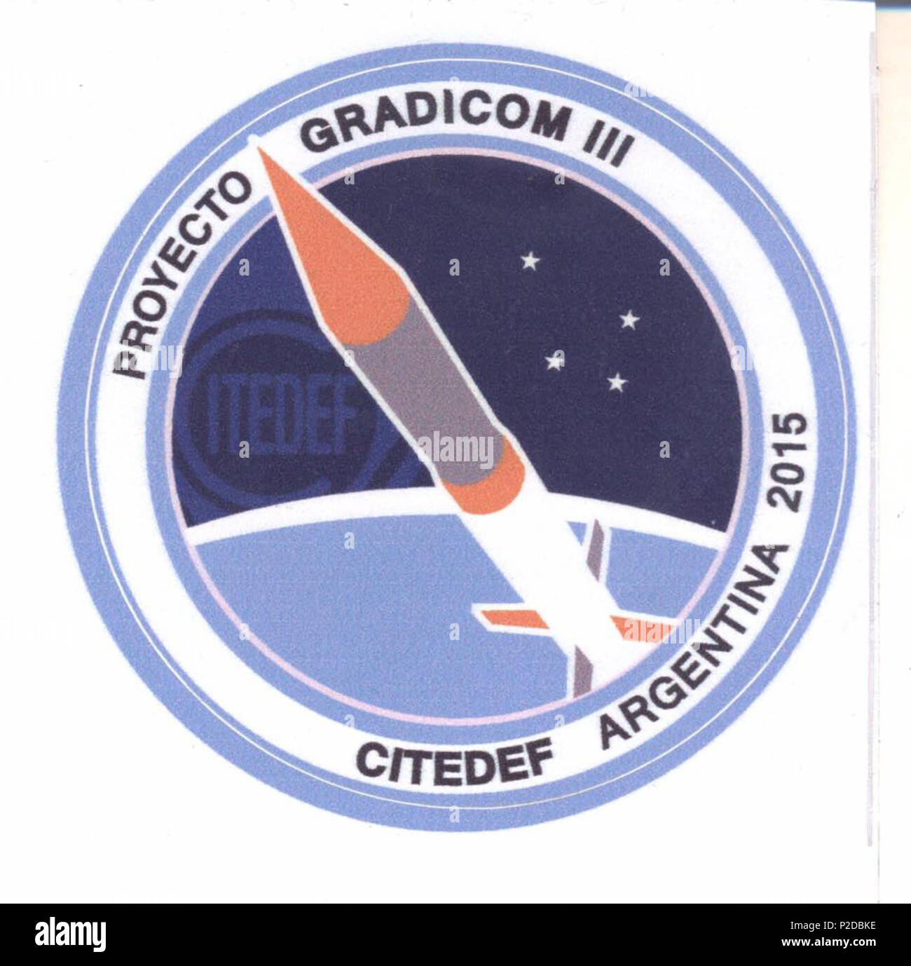 . Español: Parche oficial de la misión 'Gradicom III". Inglese: patch ufficiale per il 'Gradicom III " missione. 2015. CITEDEF 23 Gradicom missione III patch Foto Stock