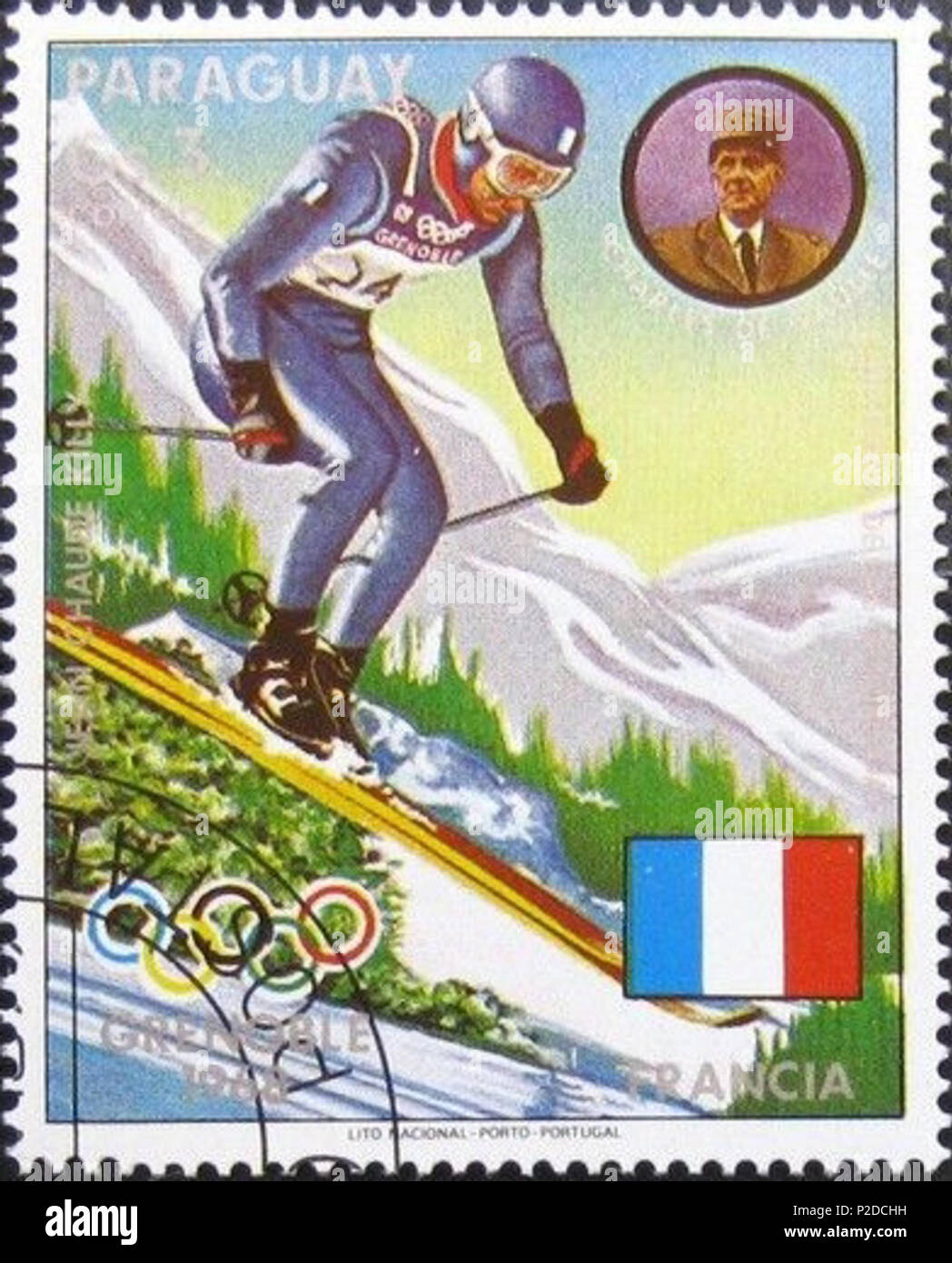 . Jean-Claude Killy . 1972. Unknown 27 Jean-Claude Killy 1972 Paraguay timbro Foto Stock
