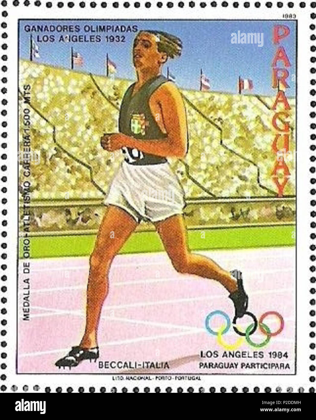 . Luigi Beccali . 1983. 32 sconosciuto Luigi Beccali 1983 Paraguay timbro Foto Stock