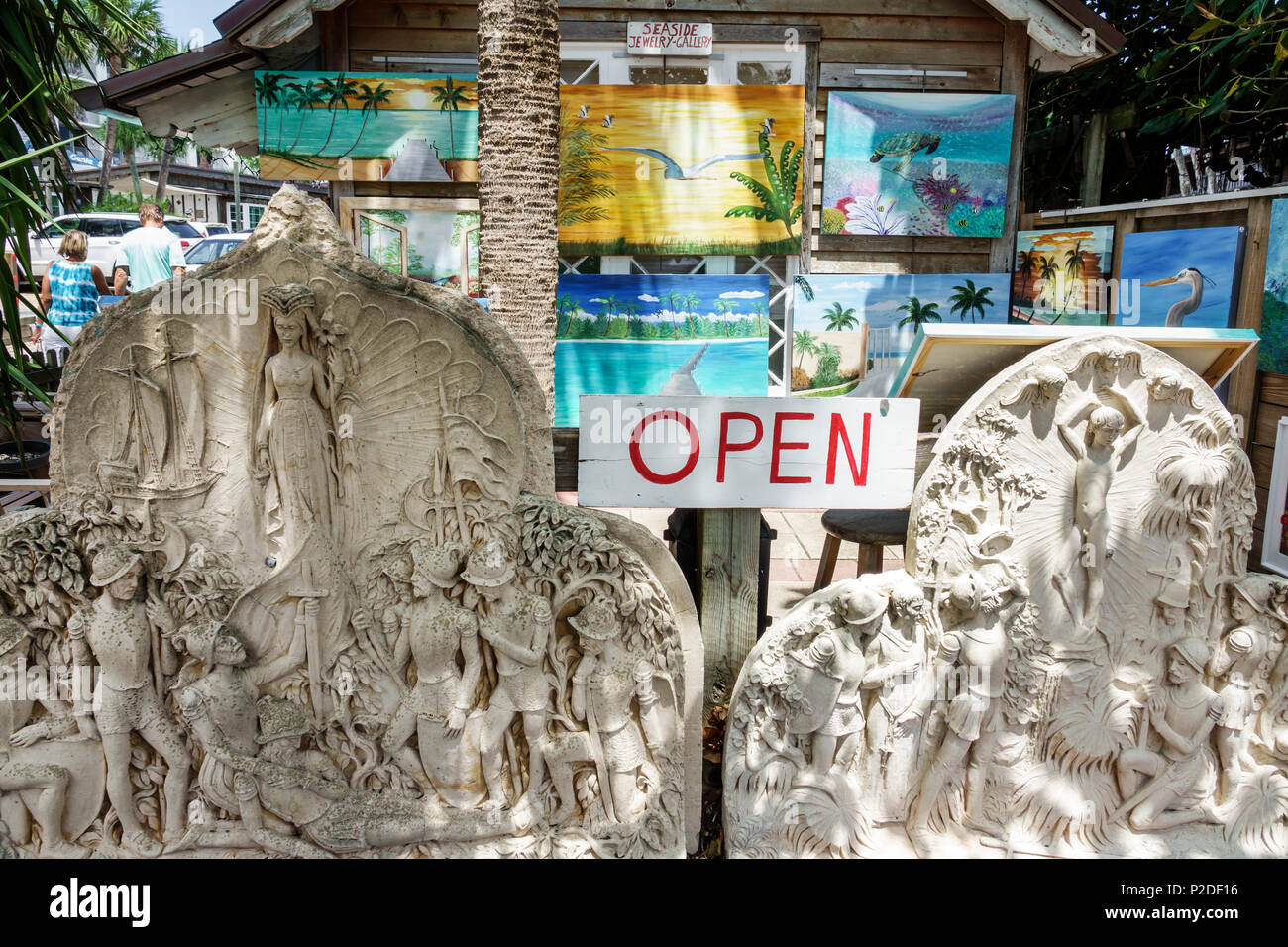 Florida,FL Sud,vero Beach,Ocean Drive,storico Driftwood Resort,Sea Waterside Jewelry & Gallery,negozio di articoli da regalo,souvenir,shopping shopper shopping shop Foto Stock