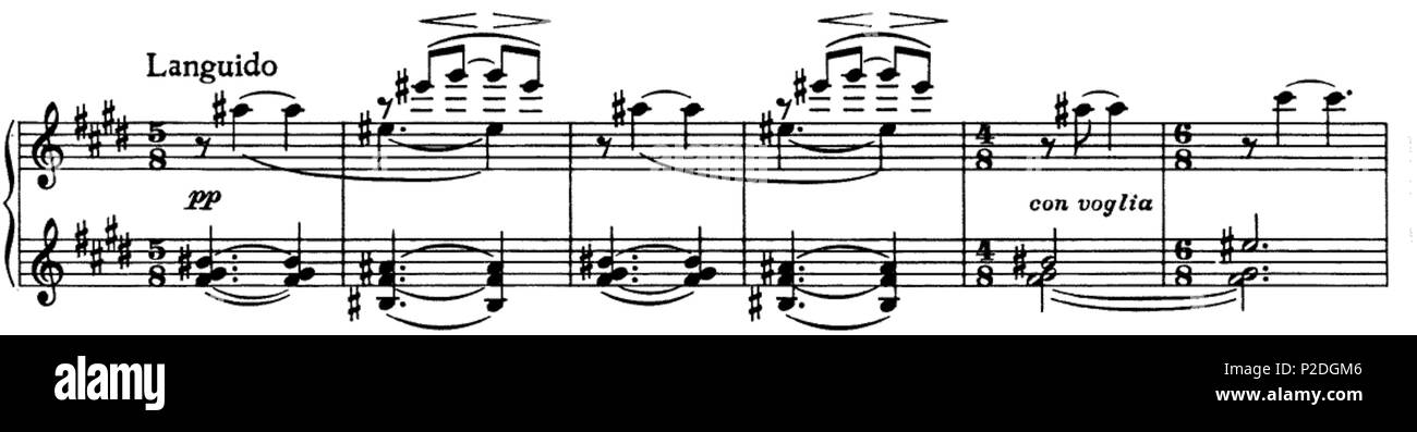 51 Scriabin--Sonata-5--sviluppo1 Foto Stock