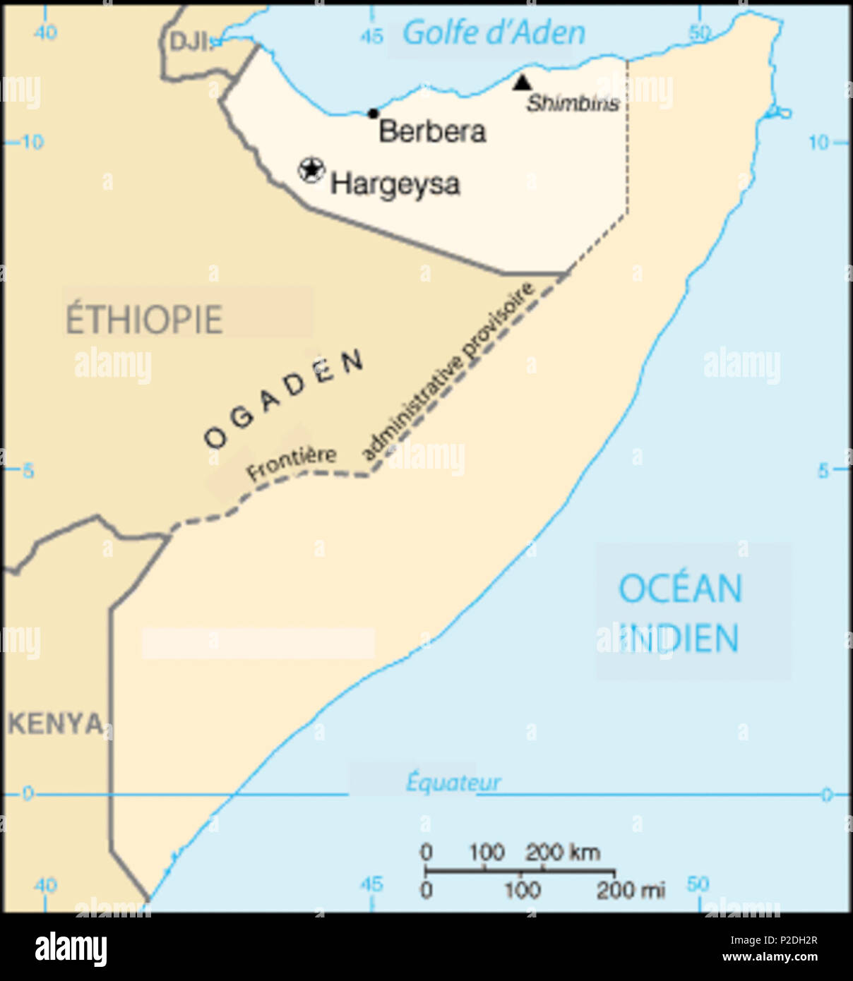 52 Il Somaliland-map-fr Foto Stock