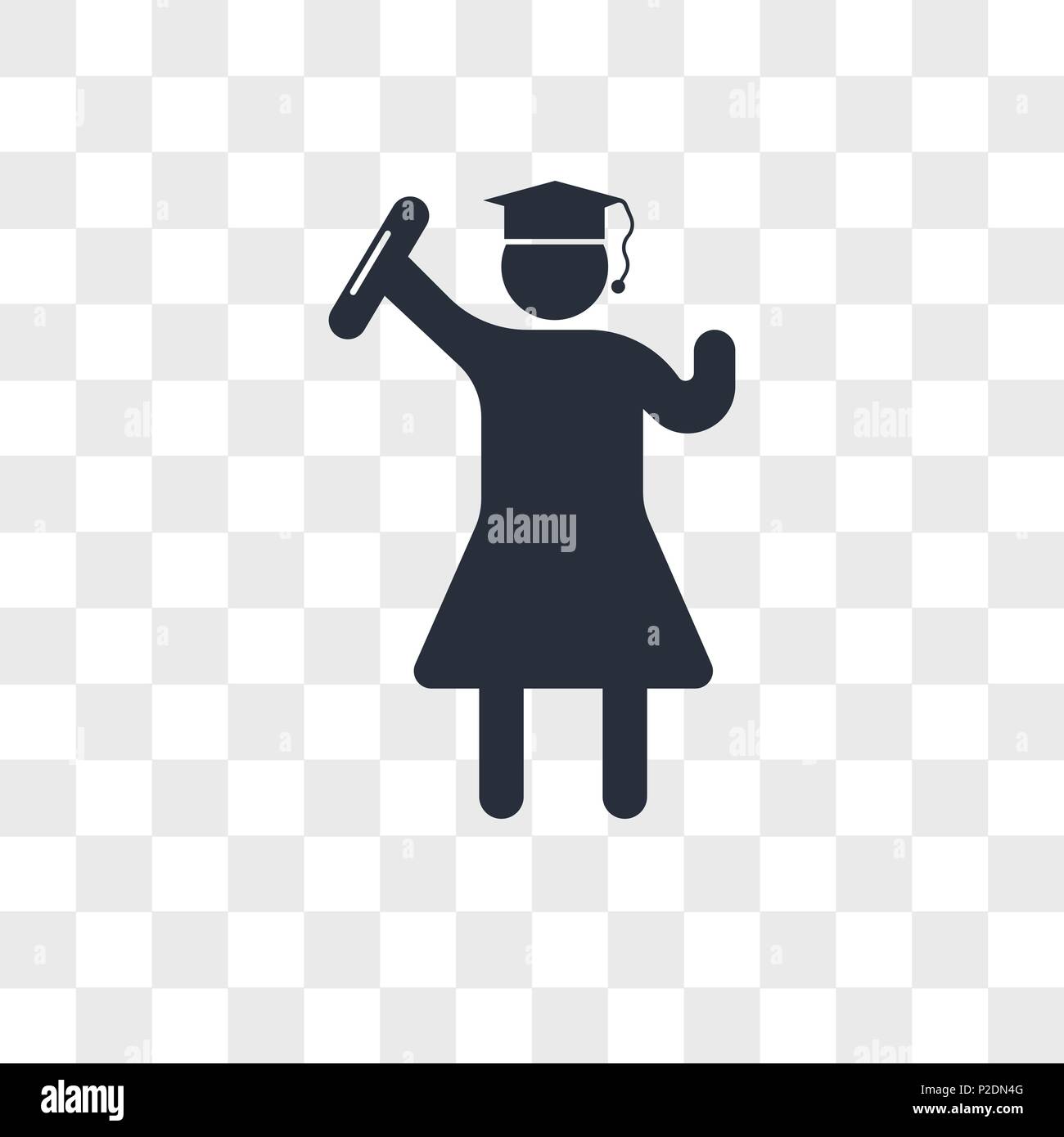 Laureato icona vettore isolato su sfondo trasparente, laureato in concetto di logo Illustrazione Vettoriale