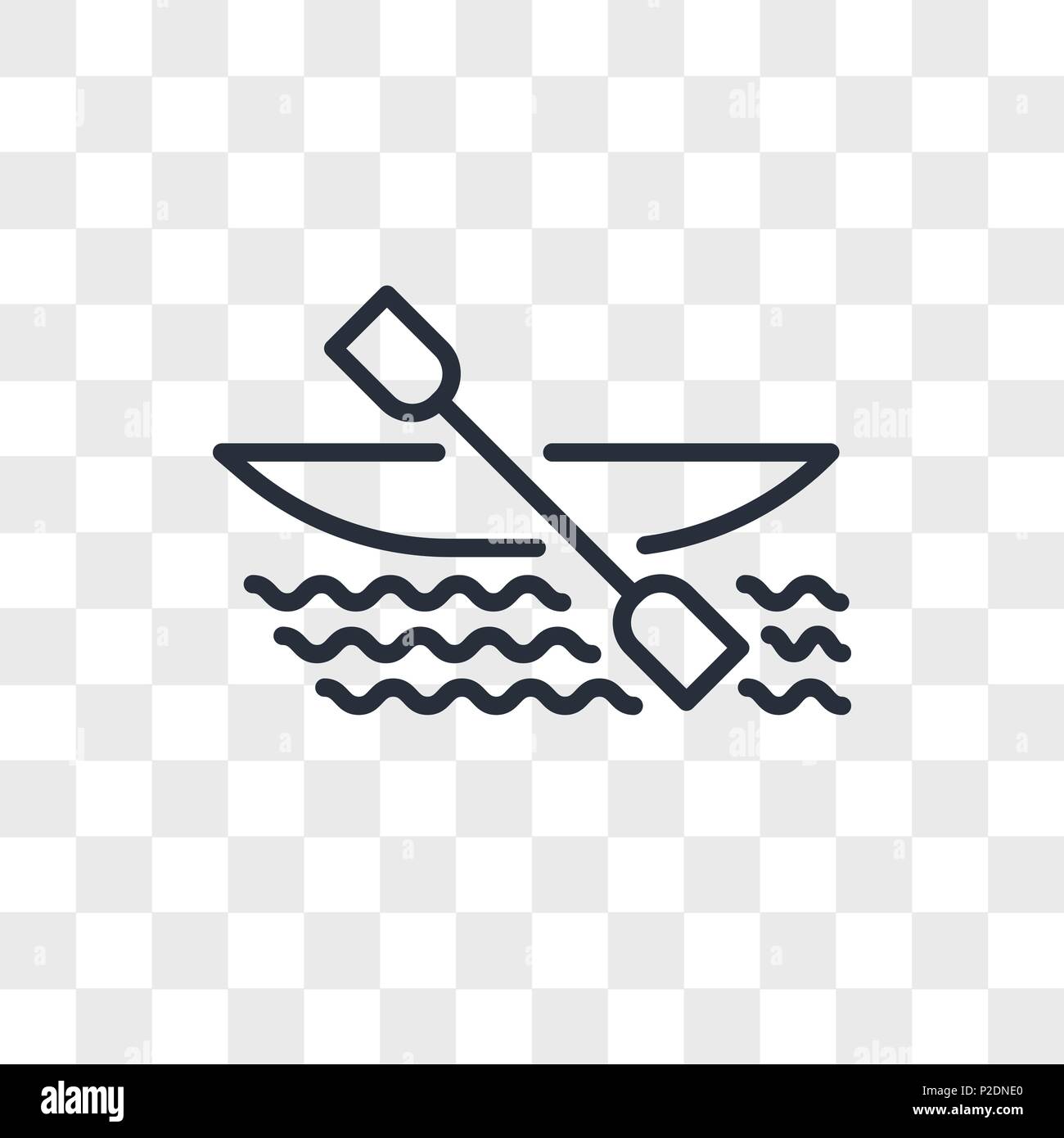 Kayak icona vettore isolato su sfondo trasparente, Kayak concetto del logo Illustrazione Vettoriale