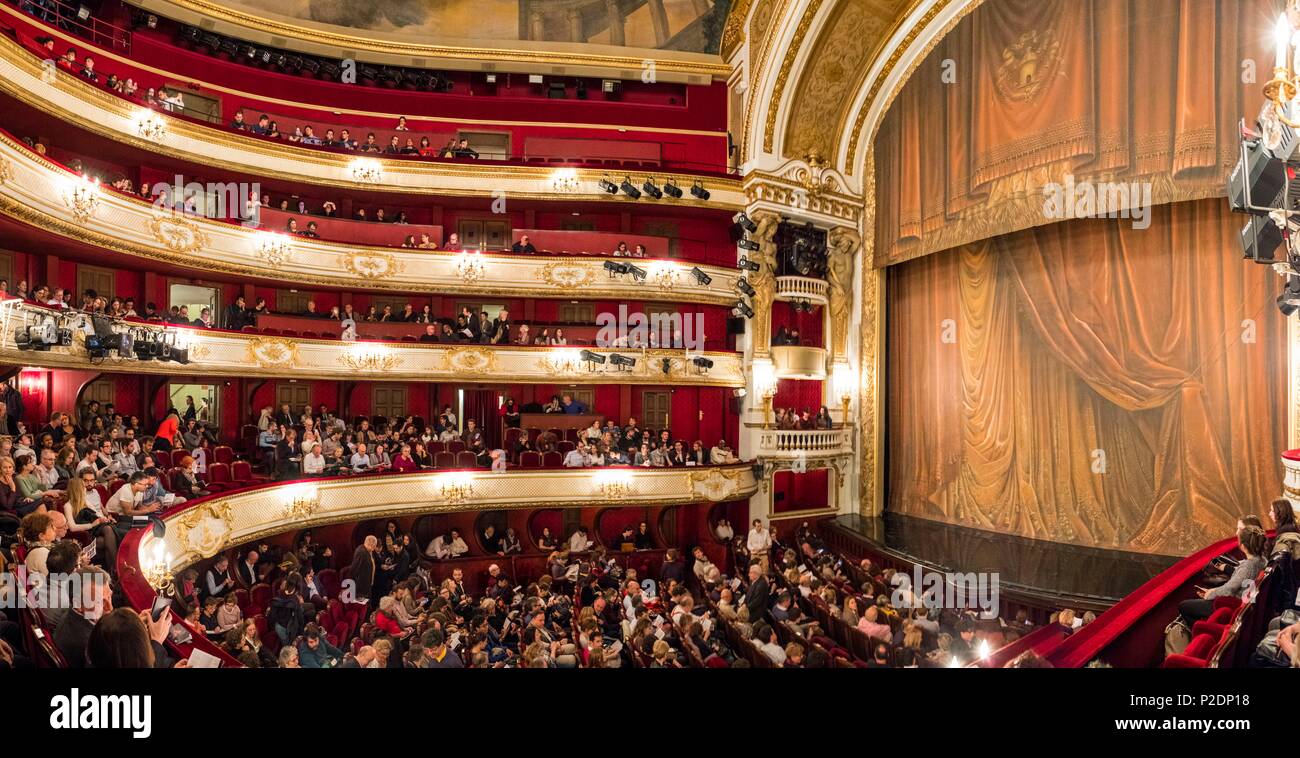 Francia, Parigi, il teatro della Comedie Francaise situato nel Palais Royal, la sala Richelieu Foto Stock