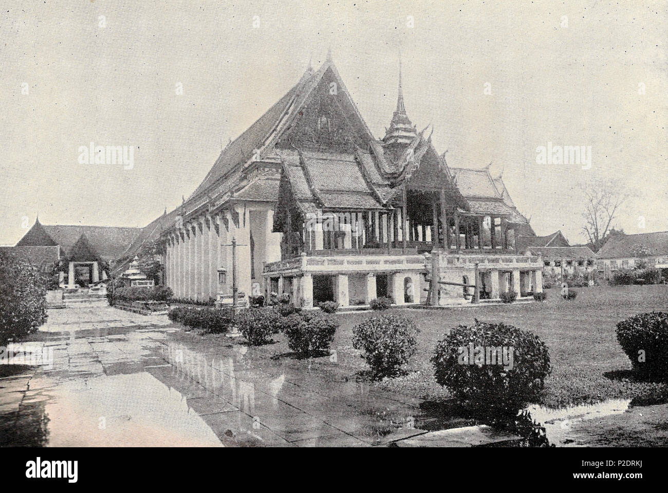 . Inglese: fotografia di fronte Palazzo Wang (Na), la residenza del secondo re Siam nel 1890 circa. Ora il Museo Nazionale di Bangkok. circa 1890. 21 sconosciuto Palazzo anteriore circa.1890 Foto Stock