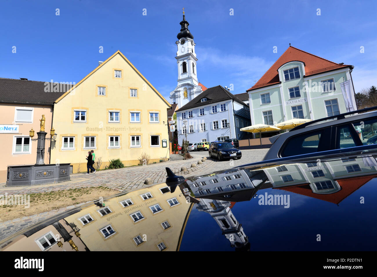San Alto chiesa parrocchiale di Altomuenster, Dachau, Baviera, Germania Foto Stock