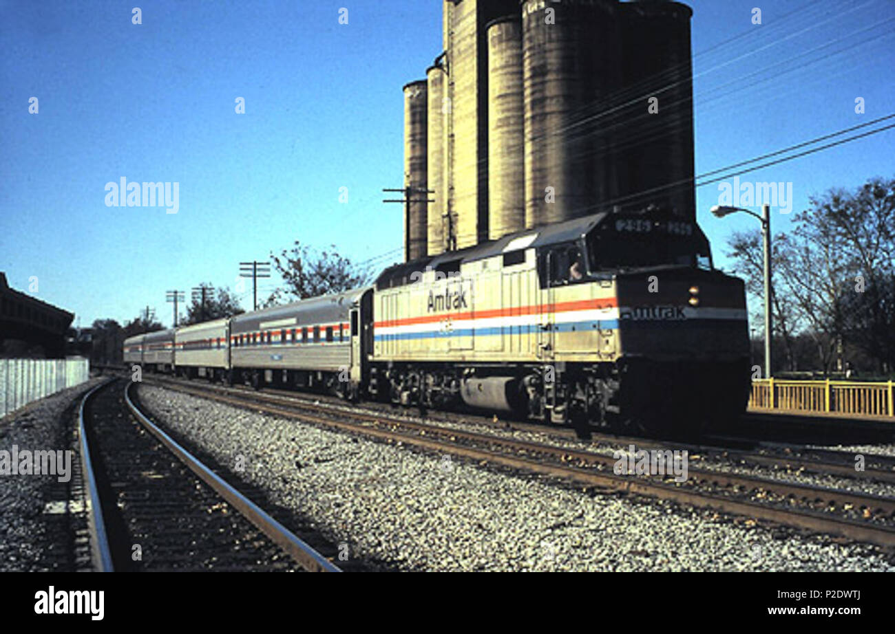 . Inglese: il Gulf Breeze alla stazione di Montgomery nel giugno 1990 . Giugno 1990. Hikki Nagasaki 4 Amtrak Gulf Breeze alla stazione di Montgomery, Giugno 1990 Foto Stock