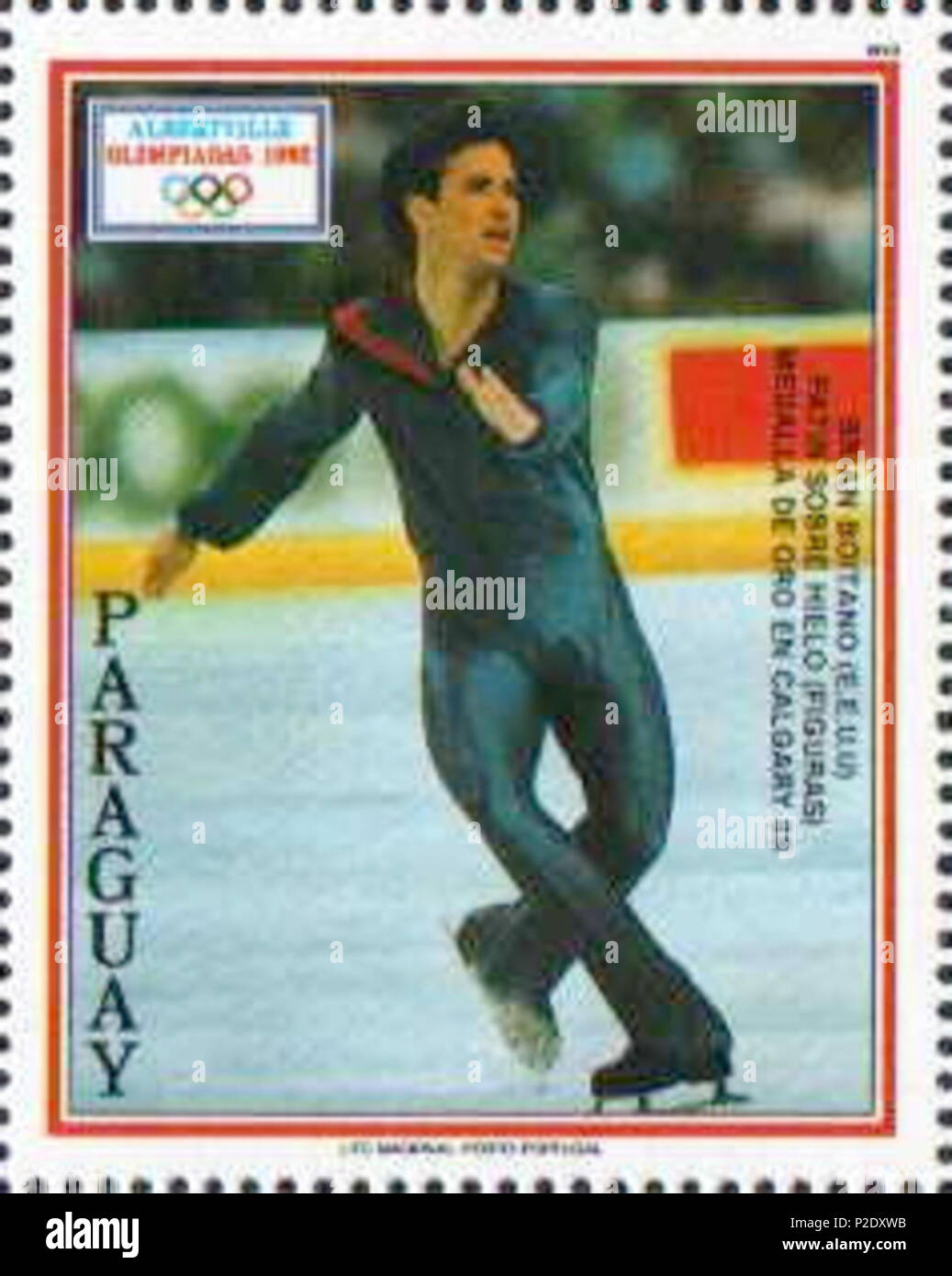 . Brian Boitano . 1990. 8 sconosciuto Brian Boitano 1990 Paraguay timbro Foto Stock