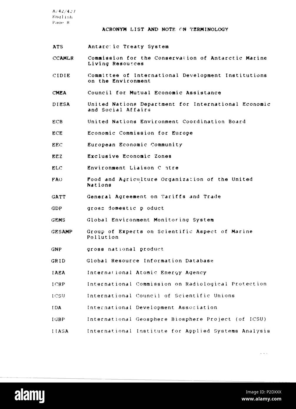9 Rapporto Brundtland en-007 Foto Stock