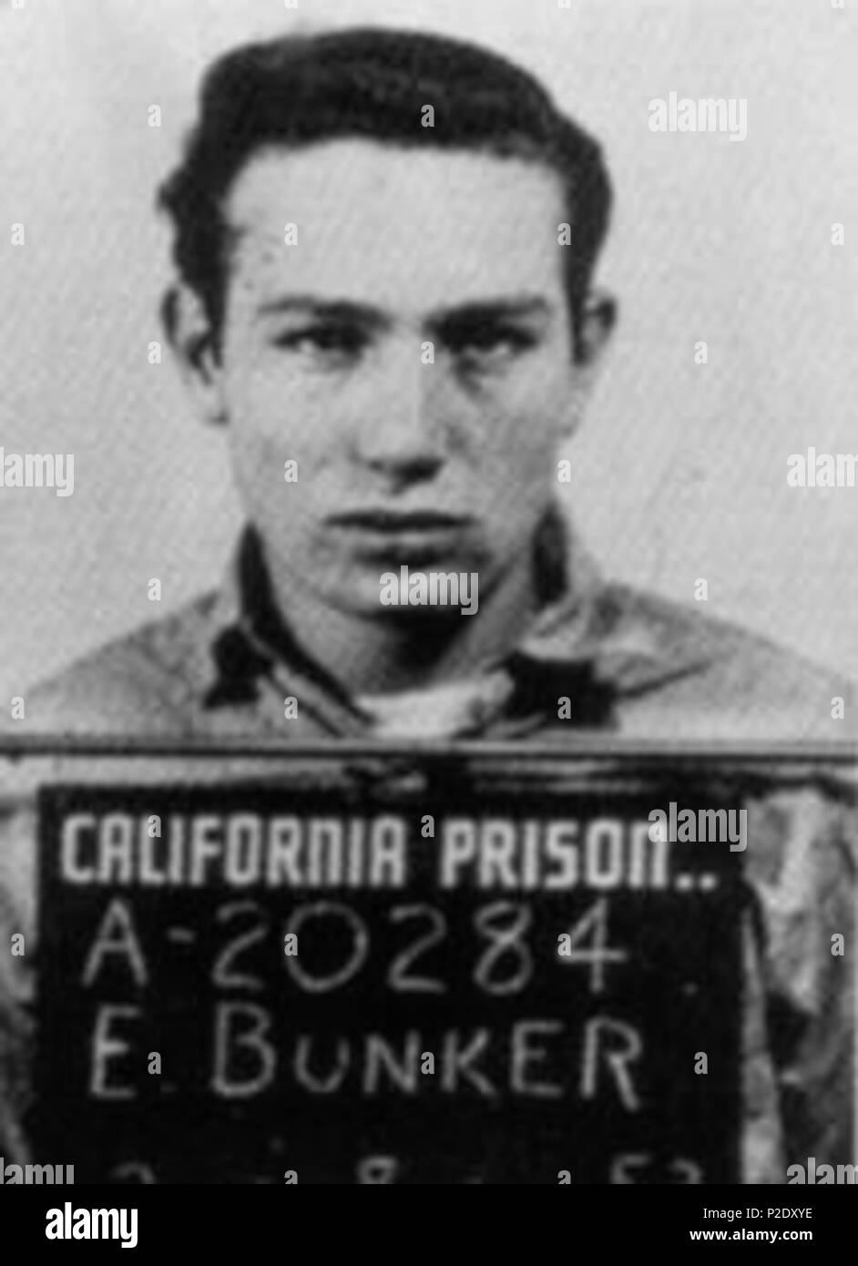 . Inglese: un mugshot di Edward Bunker presi in una prigione sconosciuta in California. 1952. California Department of Corrections 17 Edward Bunker Foto Stock