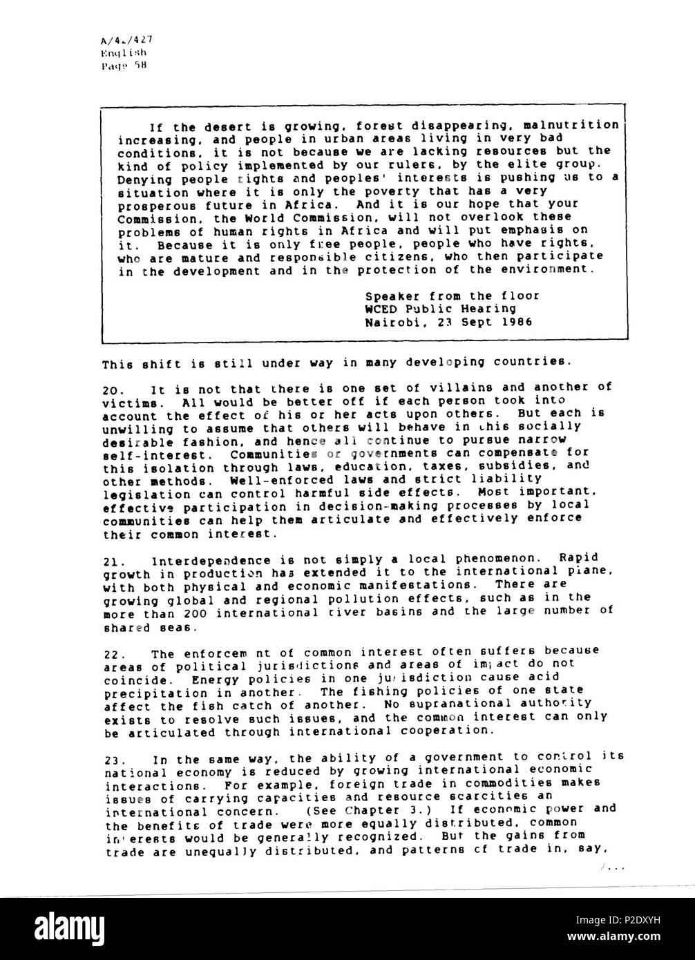 9 Rapporto Brundtland en-057 Foto Stock