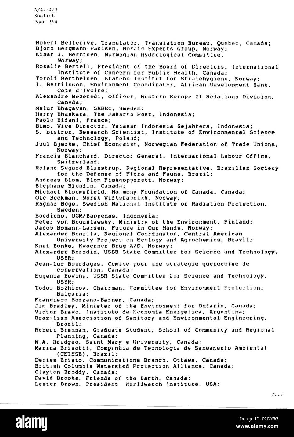 10 Rapporto Brundtland en-297 Foto Stock