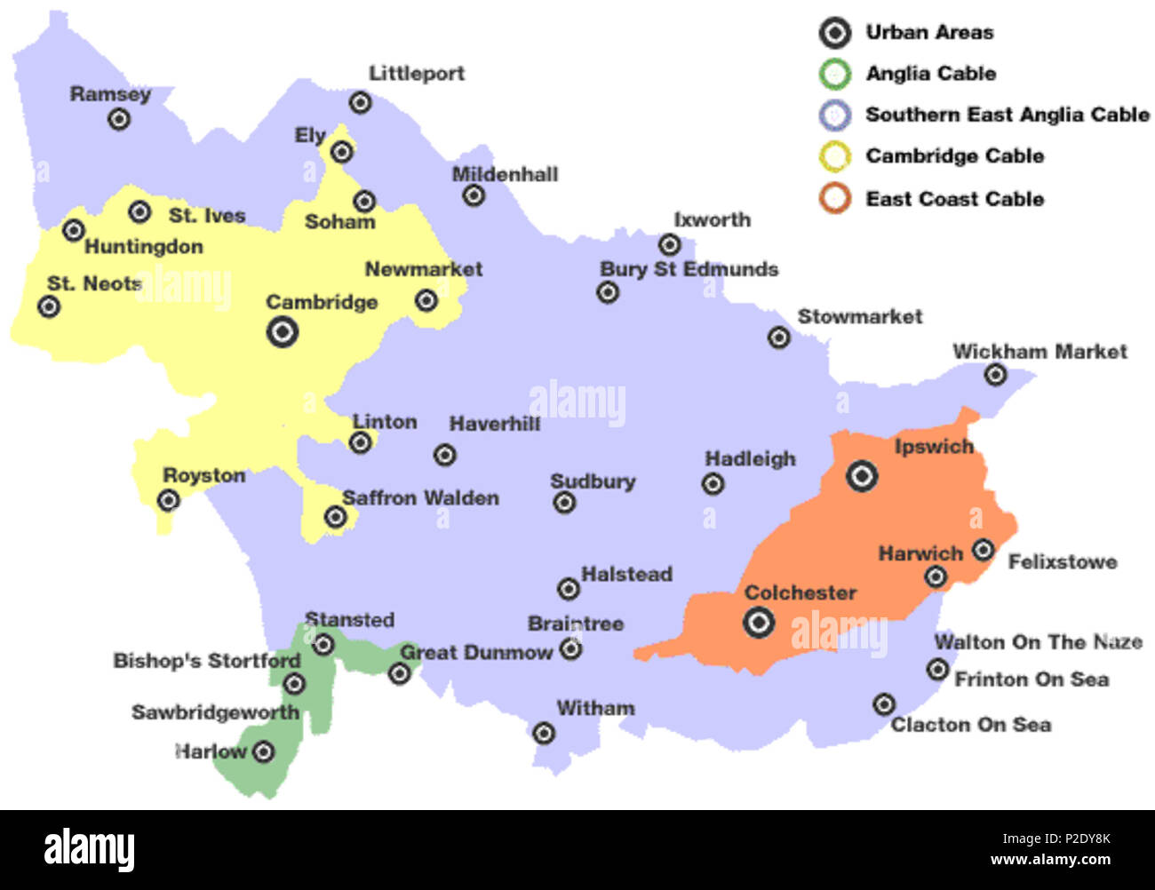 11 Cambridge cable ltd mappa franchising 1997 Foto Stock
