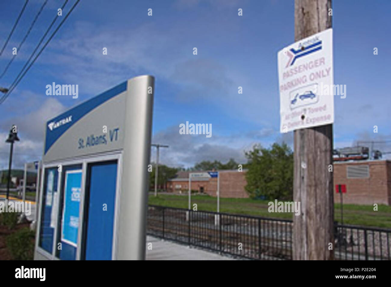 . Inglese: la stazione Amtrak di St Albans, Vermont . 24 maggio 2014. Hikki Nagasaki 53 St. Albans station 008 Foto Stock