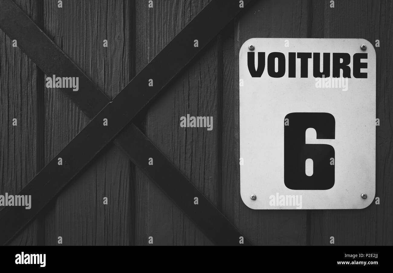 Dettaglio di un vecchio treno carro in Francia Foto Stock