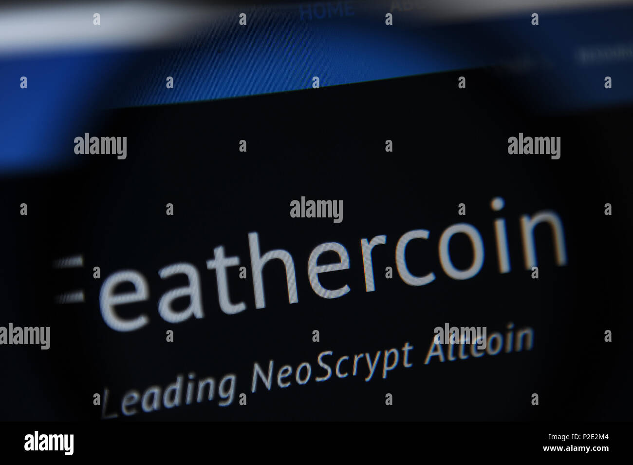 Il Feathercoin cryptocurrency website Foto Stock