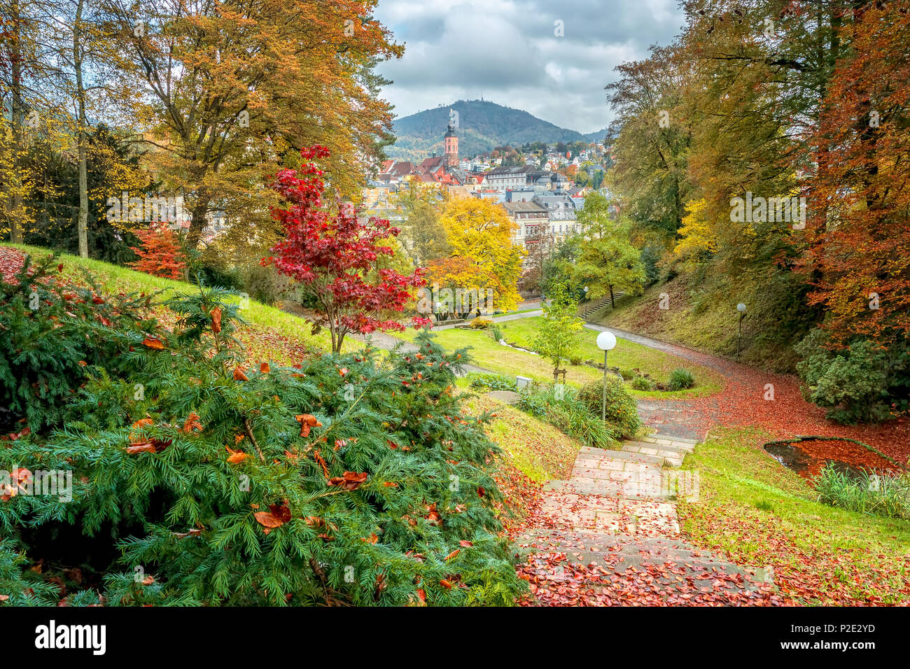 Autunno magnifico panorama della città. Baden Baden. Germania Foto Stock