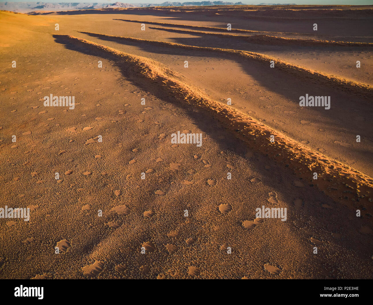 Cerchi di fata e creste al tramonto Foto Stock