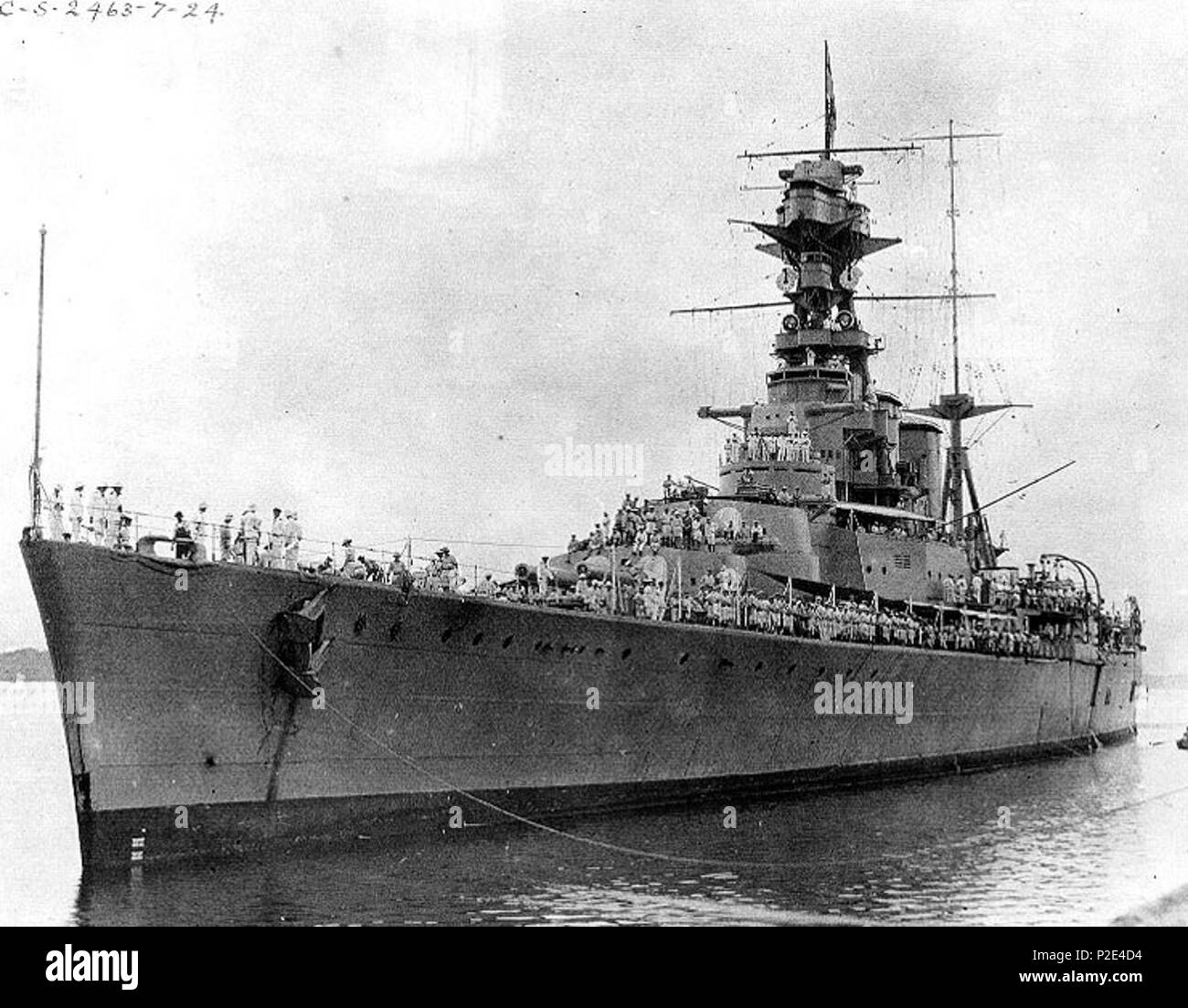 . Incrociatore Corazzato HMS cofano in corrispondenza della zona del Canale di Panama nel luglio 1924. Luglio 1924. Probabilmente militari USA 25 Cappa HMS H60452 Foto Stock