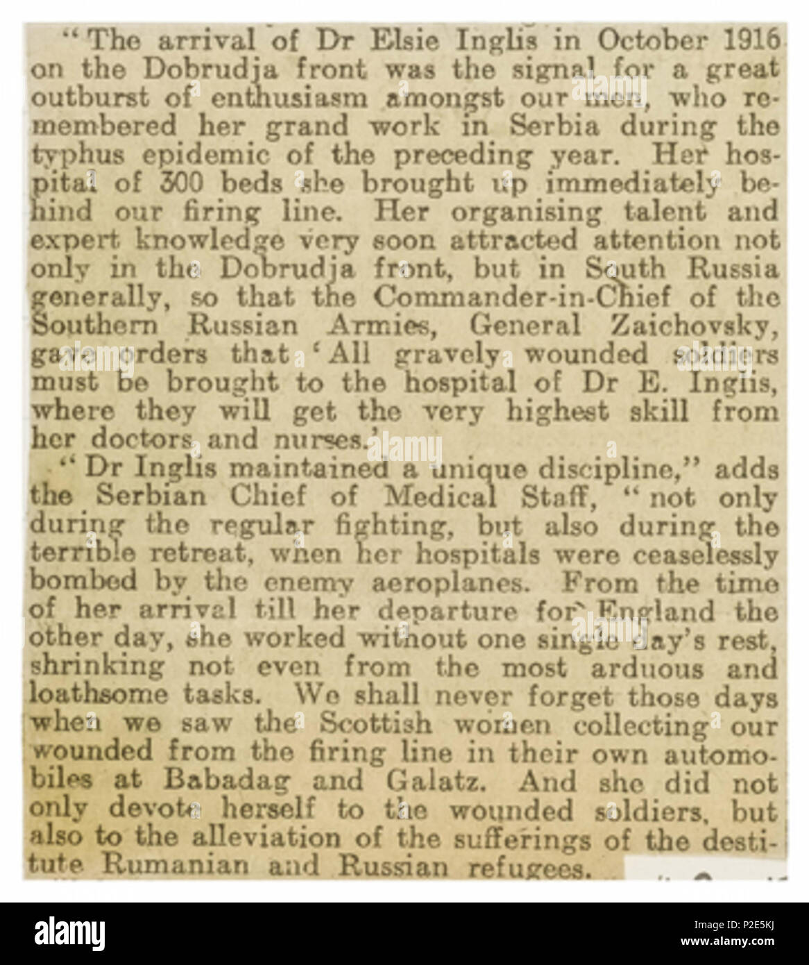 37 Giornale taglio da "The Scotsman" - 1916 Foto Stock