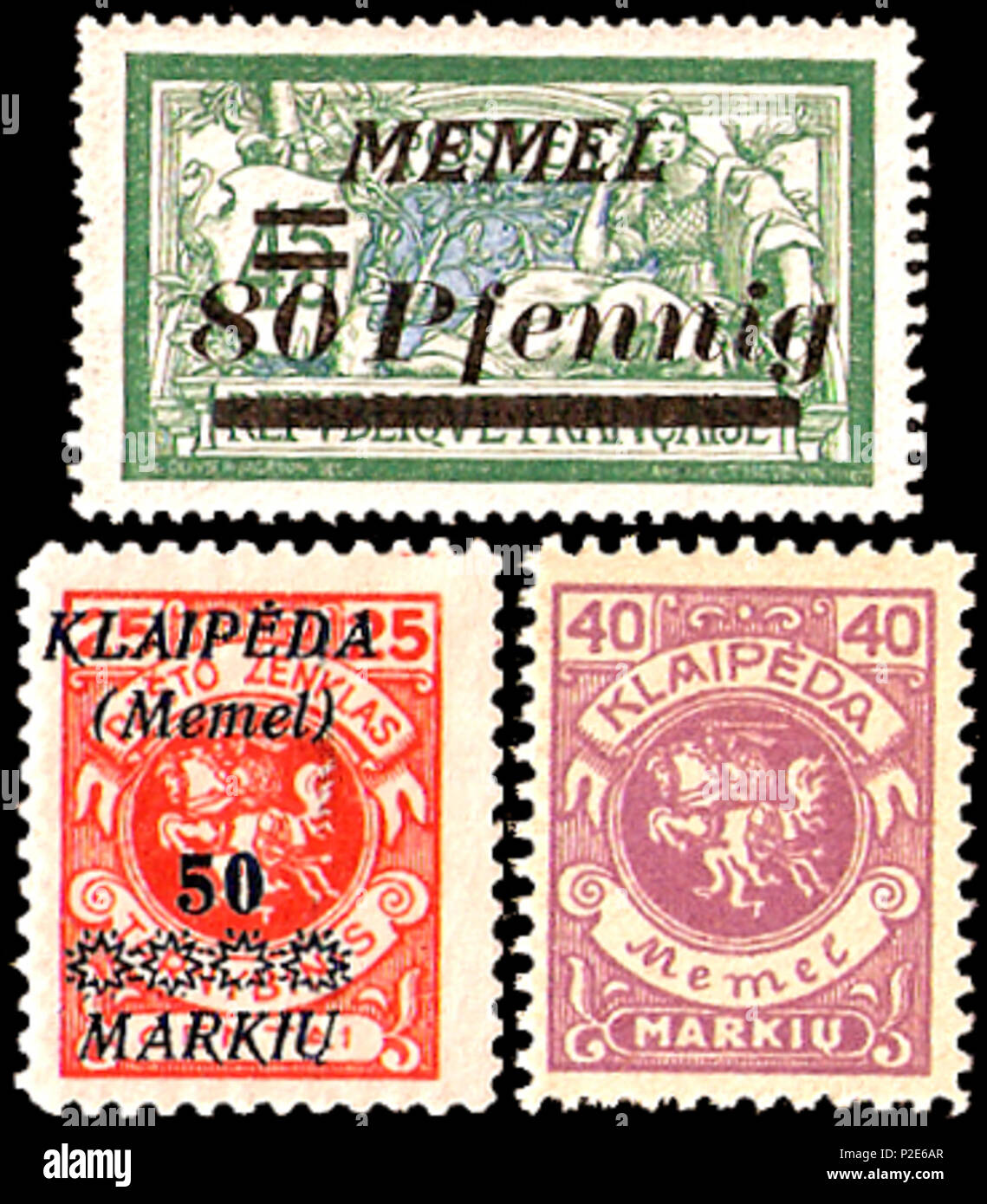 . I francobolli per uso in Klaipeda (Memel) Regione 1920-1925 . 2008. Kiejstut9 29 Klaipeda timbri1920 23 Foto Stock