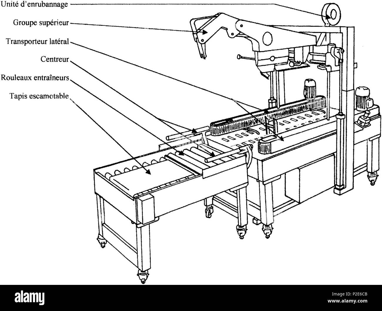 43 Presentazione macchina enrubanneuse de colis SM44 bacpro MSMA 2001 3D inverso Foto Stock