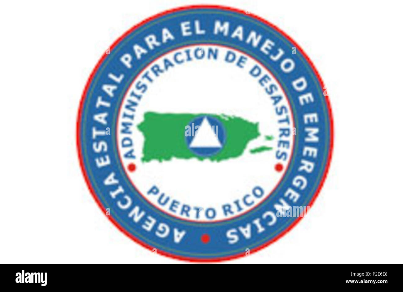 . Inglese: emblema ufficiale del Puerto Rico Agenzia di Stato per i casi di emergenza e di gestione di emergenza . Il 30 dicembre 2012 (originale data di caricamento). Puerto Rico agenzia di stato di emergenza e la gestione delle catastrofi 44 Puerto-rico-stato-agenzia-per-emergenza-e-disaster management-emblema Foto Stock