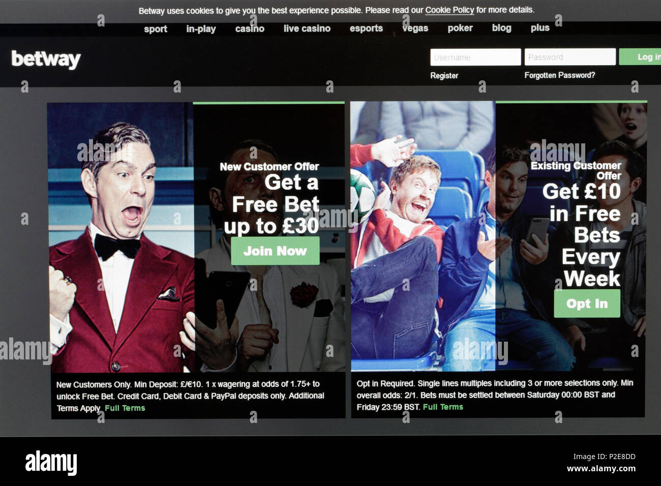 Betway Scommesse online sito web Foto Stock