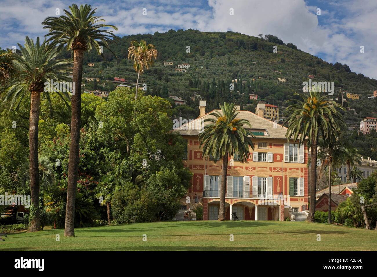 L'Italia, Liguria, Nervi, palazzo Fragone raccolte nel parco di Nervi Foto Stock